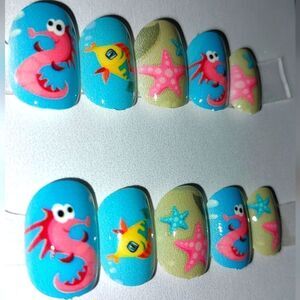 Kids custom 10pc press on nails for girls and teens